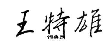王正良王特雄行书个性签名怎么写