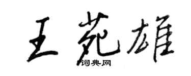 王正良王苑雄行书个性签名怎么写
