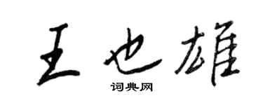 王正良王也雄行书个性签名怎么写