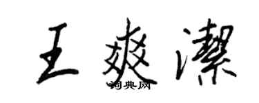 王正良王爽洁行书个性签名怎么写