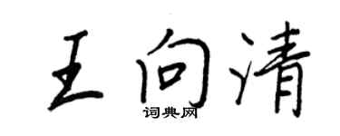 王正良王向清行书个性签名怎么写