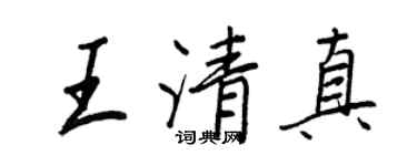 王正良王清真行书个性签名怎么写