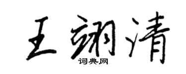 王正良王翊清行书个性签名怎么写