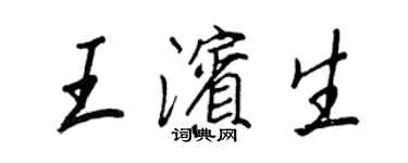 王正良王滨生行书个性签名怎么写