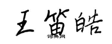 王正良王笛皓行书个性签名怎么写