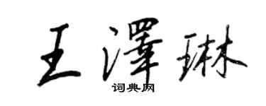 王正良王泽琳行书个性签名怎么写