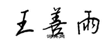 王正良王善雨行书个性签名怎么写