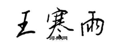 王正良王寒雨行书个性签名怎么写