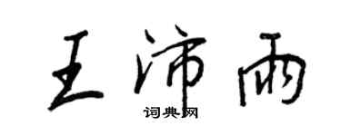 王正良王沛雨行书个性签名怎么写