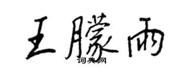 王正良王朦雨行书个性签名怎么写