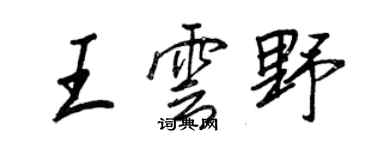 王正良王云野行书个性签名怎么写