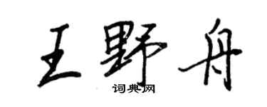 王正良王野舟行书个性签名怎么写