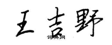 王正良王吉野行书个性签名怎么写