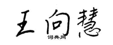 王正良王向慧行书个性签名怎么写