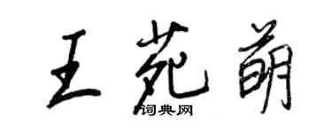 王正良王苑萌行书个性签名怎么写
