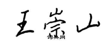 王正良王崇山行书个性签名怎么写