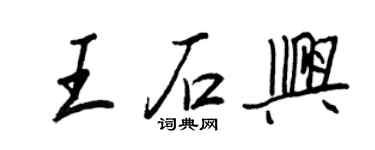 王正良王石兴行书个性签名怎么写