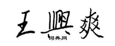 王正良王兴爽行书个性签名怎么写