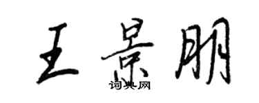 王正良王景朋行书个性签名怎么写