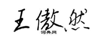 王正良王傲然行书个性签名怎么写