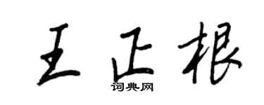 王正良王正根行书个性签名怎么写