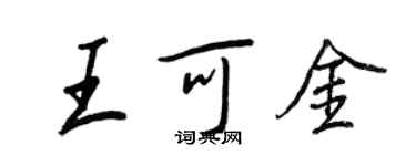 王正良王可金行书个性签名怎么写