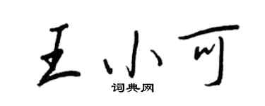 王正良王小可行书个性签名怎么写