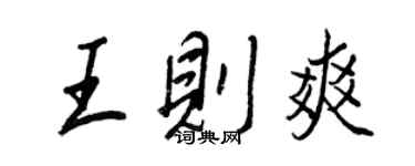 王正良王则爽行书个性签名怎么写