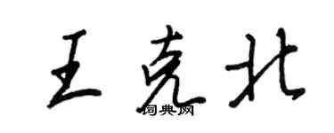 王正良王克北行书个性签名怎么写