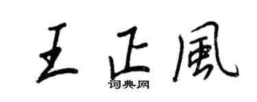 王正良王正风行书个性签名怎么写