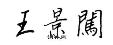 王正良王景闯行书个性签名怎么写