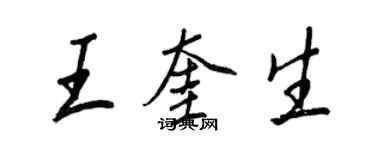 王正良王奎生行书个性签名怎么写