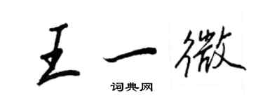 王正良王一微行书个性签名怎么写
