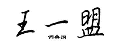 王正良王一盟行书个性签名怎么写