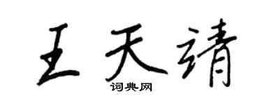 王正良王天靖行书个性签名怎么写