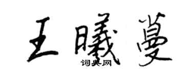 王正良王曦蔓行书个性签名怎么写