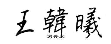 王正良王韩曦行书个性签名怎么写