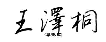 王正良王泽桐行书个性签名怎么写