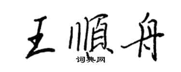 王正良王顺舟行书个性签名怎么写