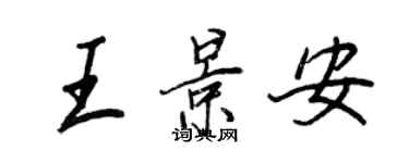 王正良王景安行书个性签名怎么写