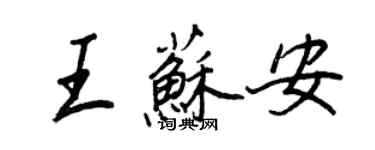 王正良王苏安行书个性签名怎么写