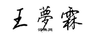 王正良王梦霖行书个性签名怎么写