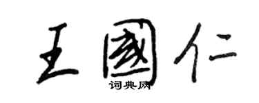 王正良王国仁行书个性签名怎么写