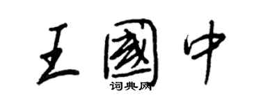 王正良王国中行书个性签名怎么写