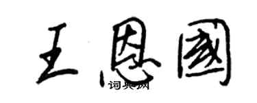 王正良王恩国行书个性签名怎么写