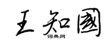 王正良王知国行书个性签名怎么写