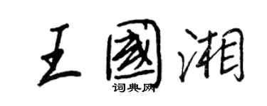 王正良王国湘行书个性签名怎么写