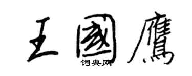 王正良王国鹰行书个性签名怎么写