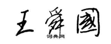 王正良王舜国行书个性签名怎么写