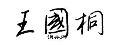 王正良王国桐行书个性签名怎么写
